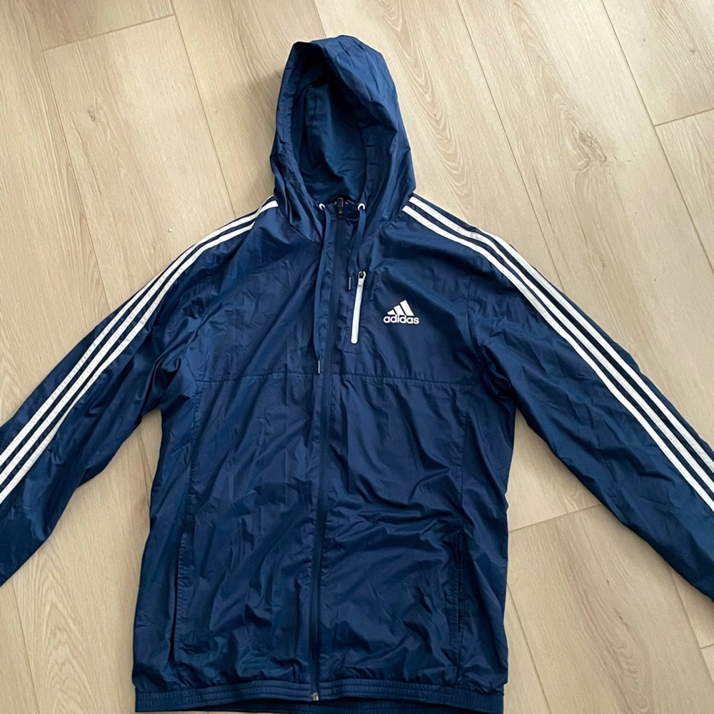 Large Tall Adidas zip-up windbreaker jacket